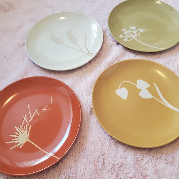 Tag Fall Harvest Thanksgiving Set of 4 Appetizer Antipasto Desert Plates - Picture 2 of 8